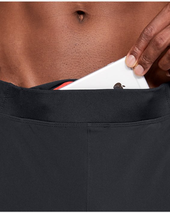 Men's UA Speedpocket Linerless 6" Shorts in Black image number 3